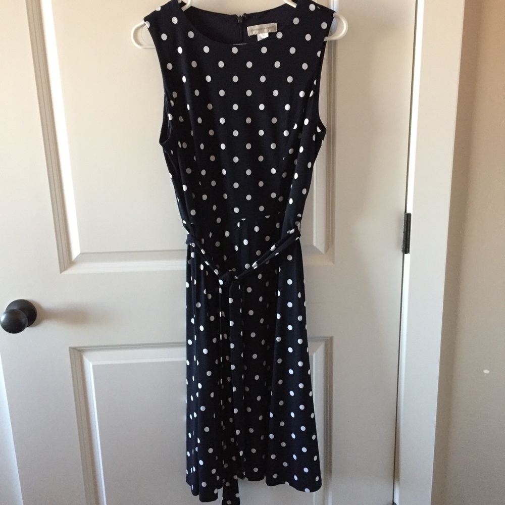 Navy Blue/white polka dot dress